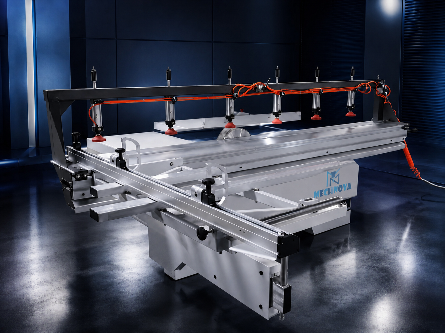 Pneumatic sliding table saw